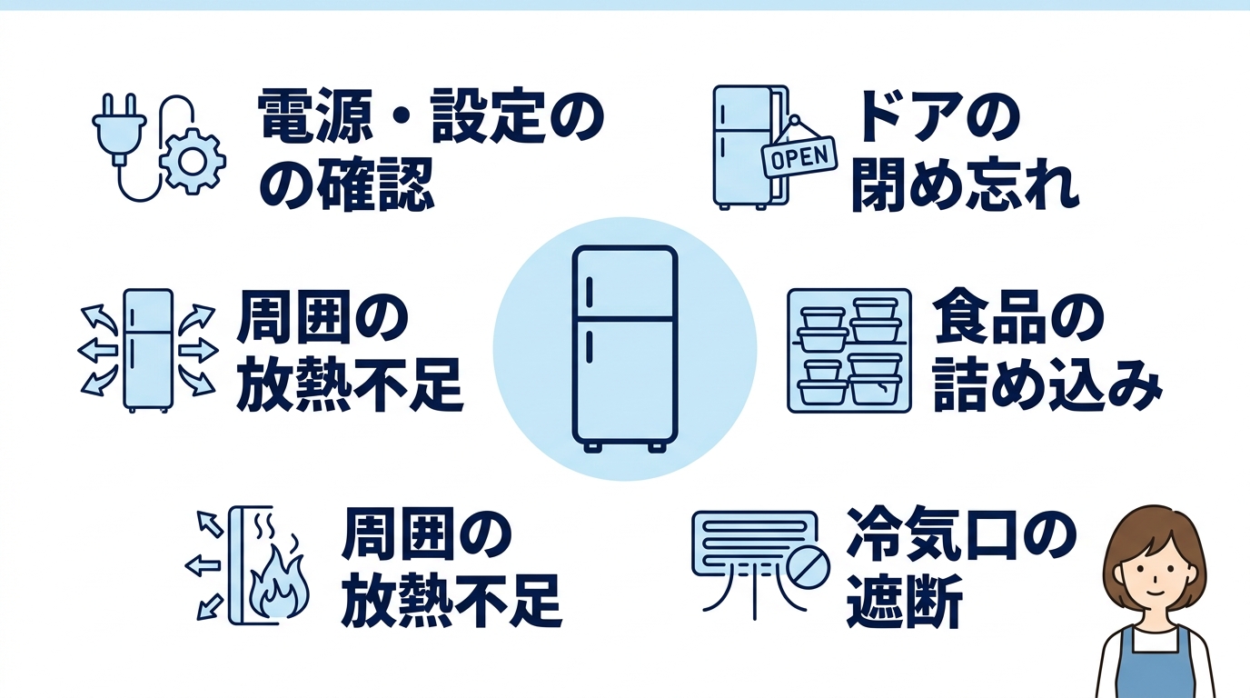 冷蔵庫が冷えない原因とすぐできる対処法8選