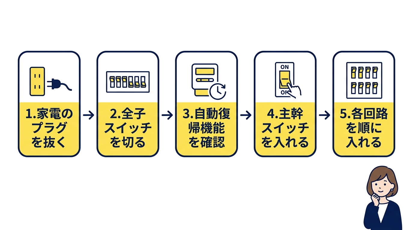 安全に復旧させるブレーカー操作5ステップ