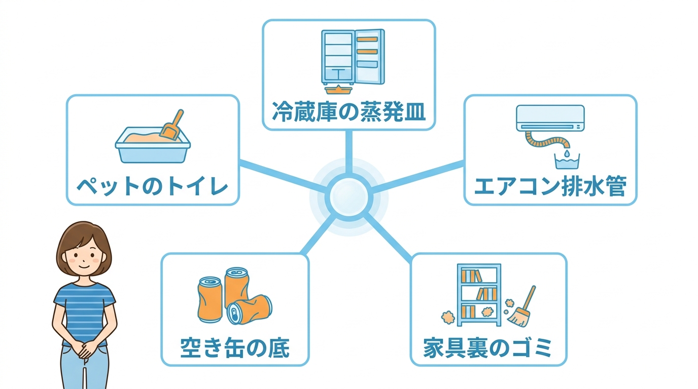 掃除しても消えないコバエが潜む意外な場所5選