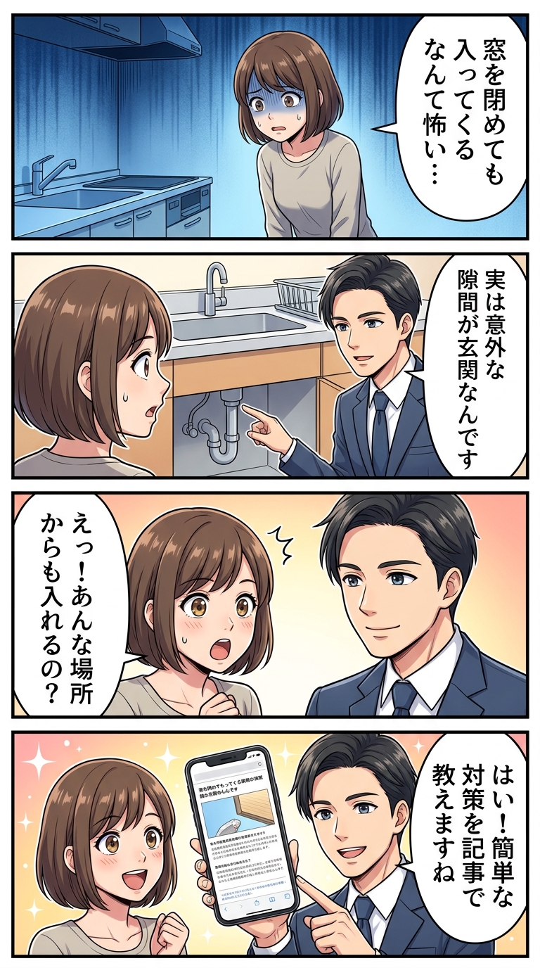 ゴキブリ どこから 入ってくる