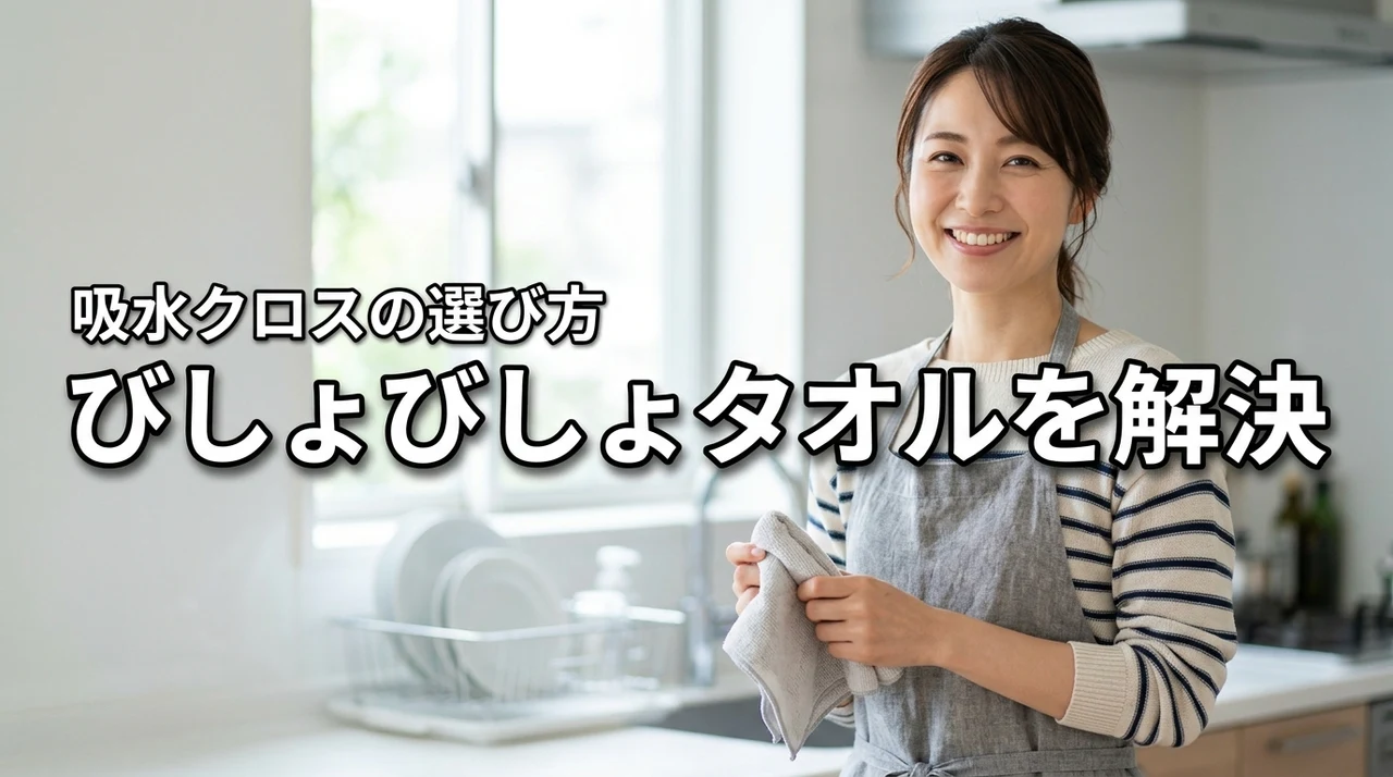 食器を拭くとすぐタオルがびしょびしょ…ストレスを解消する吸水クロスの選び方(記事のアイキャッチ画像)