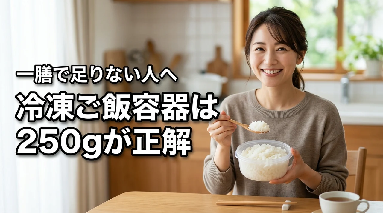 【一膳では足りない人へ】冷凍ご飯容器は250gの大盛りが正解！満足度を高めるコツ（記事のアイキャッチ画像）